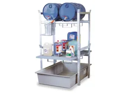Aftapstelling 990x1250x1620mm V. 2x60l Vaten M. Bak 220l Rooster