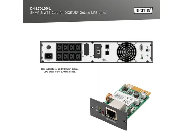 Digitus SNMP-kaart V2.0/WEB-kaart voor Digitus OnLine UPS-units