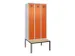 locker met bank,voor scheiding van kleding,HxBxD 2120x900x815mm,3vak