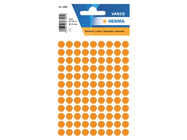 HERMA 1844 Multipurpose etiketten Rond 8mm Fluor Oranje 540 stuks