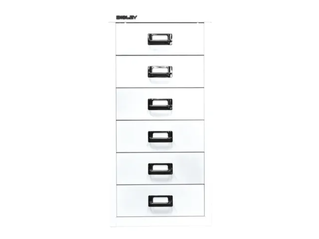 kantoor-ladekast HxBxD 590x279x380mm 6 laden romp verkeerswit staal