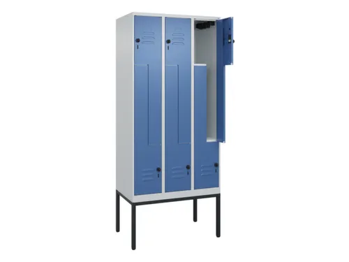 Z-garderobekast,HxBxD 2120x900x500mm,vak B 150/300mm,draaigrendel