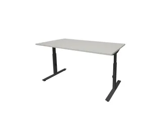 Bureau Linesto Plus Hoogte instelbaar 160x80cm blad Grijs T-poot Zwart - 1