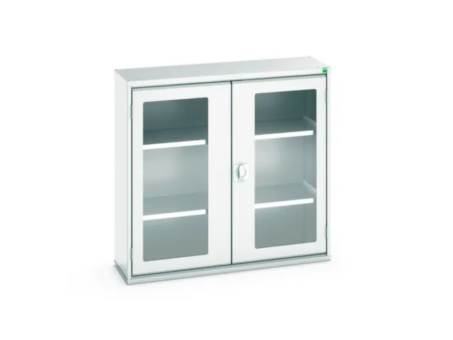 vitrinekast 1000x1050x350mm 2xStalen bodem romp RAL7035 front RAL7035