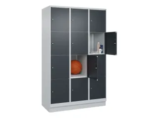 lockerkast,HxBxD 1950x1200x500mm,3x4vakken,vak B 400mm,cil.-slot - 1