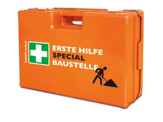 verbandkoffer,v. bouw,DIN 13157,ABS oranje,m. wandhouder - 2