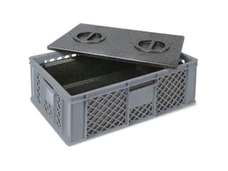 Euronorm-stapelbak,m. isoleerbox,HxLxB 240x600x400mm,20l,PE,grijs - 1