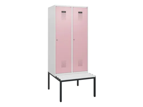 locker met bank,HxBxD 1950x800x815mm,2vak,vak B 400mm,cilinderslot