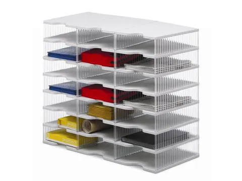 postsorteerbox,21vakken,m. antislipvoeten,Tafelopstelling