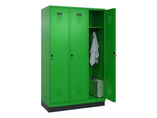 locker,HxBxD 1950x1200x500mm,3vak,vak B 400mm,draaigrendel,sokkel - 1