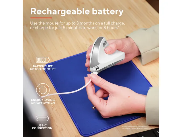 Muis Trust ergonomisch BAYO II draadloos wit 25398