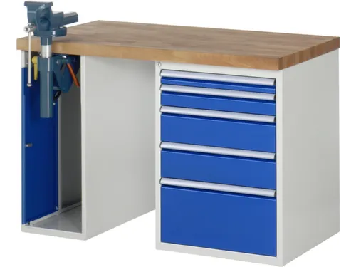 werkbank,HxBxD 890x1250x700mm,beukblad,draagverm. 750kg,2containers