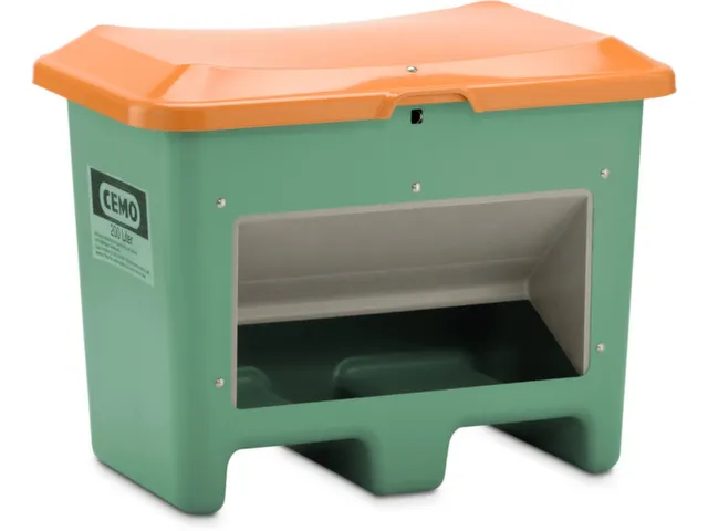 strooigoedbak,200l,HxBxD 690x890x600mm,GVK,groen,deksel oranje