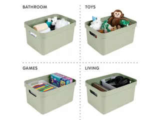 Sigma Home opbergbox 13L groen - 35x24,6x18,3cm - 3