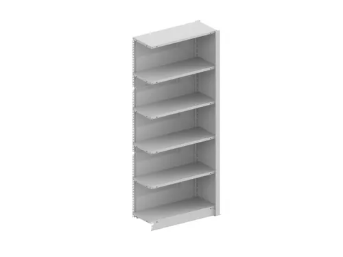 kantoorstelling aanbouwveld HxBxD 1850x756x335mm 5 OH Stalen Ral7035