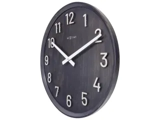Grote wandklok - 50cm- Stille klok - Walnoot - zwart - NeXtime "Precio - 4