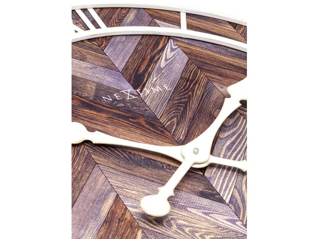 Horloge murale NeXtime 'Roman Vintage' Ø58cm bois/métal marron