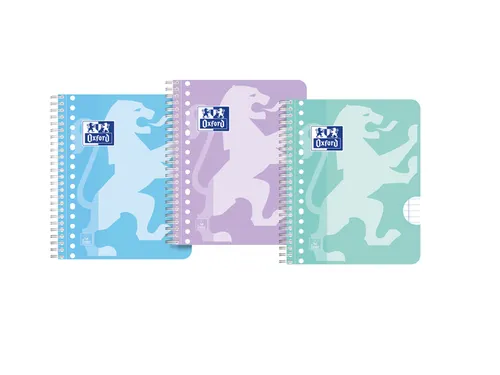 Collegeblok Oxford School A5+ lijn 17-gaats 160 pagina's 80gr pastel a