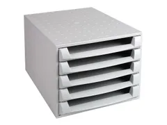 Ladenblok Fantasy Works A4+ met 5 laden open Grijs