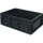 ESD-stapelbak,HxLxB 220x600x400mm,43l,PP,zwart,Wanden gesloten