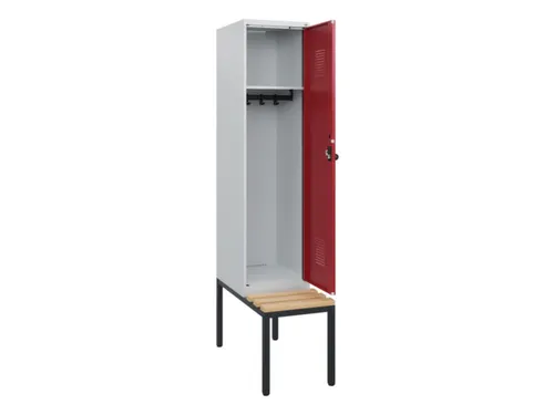 locker met bank,HxBxD 1950x400x815mm,1vak,vak B 400mm,draaigrendel