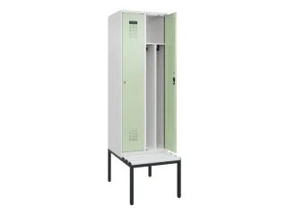 locker met bank,voor scheiding van kleding,HxBxD 2120x600x815mm,2vak - 1