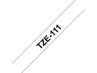 Labeltape Brother P-touch TZe-111 standaard 6mm zwart op transparant - 2