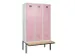 locker met bank,voor scheiding van kleding,HxBxD 2120x1200x815mm,3vak