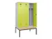 locker met bank,voor scheiding van kleding,HxBxD 2120x1200x815mm,3vak