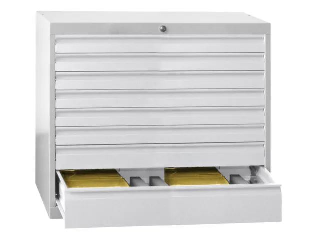 ladekast HxBxD 600x1023x600mm 5laden slot RAL7035 front RAL5012