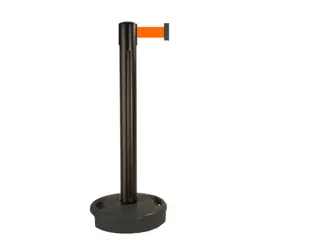 Afzetsysteem Paal Pvc HxØ 970x90mm Band Oranje Paal Zwart - 1