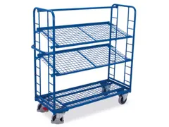 Bijzetwagen 3 Etages 250kg Laadvlak 1320x537mm Draadgaas