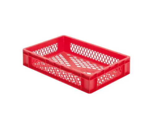 Euronorm-stapelbak 22l 120x600x400mm Wanden/bodem Opengewerkt Rood