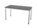 Vergadertafel Hxbxd 74x140x70cm 4-poots Aluzilver Ms-donkergrijs