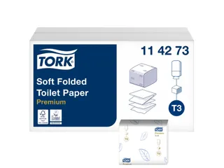 Toiletpapier Tork 114273 T3 zacht gevouwen premium 2-laags - 2