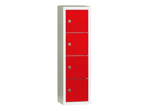 lockerkast,HxBxD 778x225x200mm,1x4vakken,RAL7035,front RAL3000