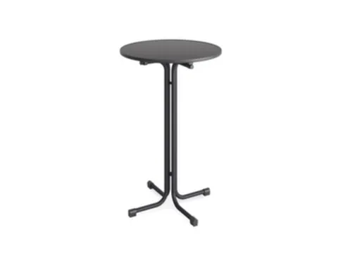 statafel,HxØ 1090x700mm,rond,4voeten antraciet,blad MDF antraciet