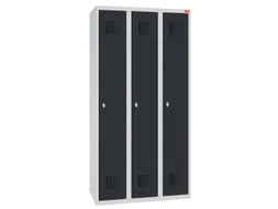 lockerkast,HxBxD 1800x900x500mm,3vak,draaigrendel,sokkel,romp RAL7035