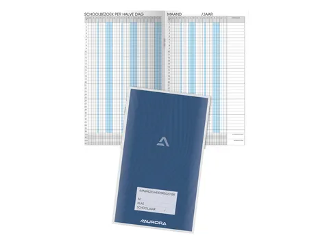 Aanwezigheidsregister Aurora 155x260mm Nederlandstalig 56 pagina's