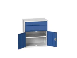 ladekast HxBxD 900x800x550mm 2laden 2deuren RAL7035 front RAL5010