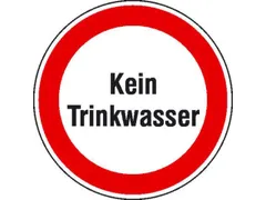 aanwijzingsbord,Geen drinkwater,PVC,om te verlijmen,Ø 100mm