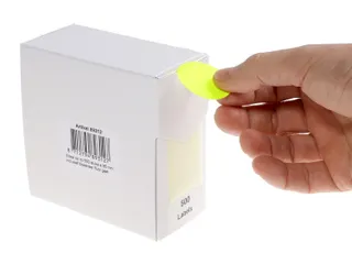 Etiketten Op Rol Fluor Geel 35mm Met Dispenser 500 Stuks - 2