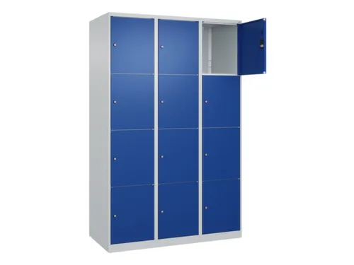 lockerkast,HxBxD 1850x1200x500mm,3x4vakken,vak B 400mm,cil.-slot