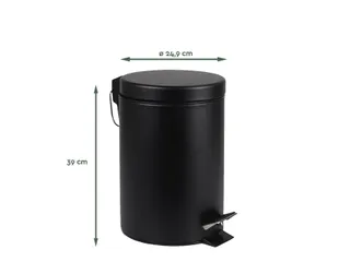 Afvalbak BRASQ pedaalemmer 12 liter zwart rvs - 3