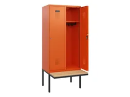 locker met bank,HxBxD 1950x800x815mm,2vak,vak B 400mm,cilinderslot
