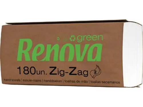 Renovagreen Papieren Handdoeken Z-Vouw 2 Laags 22x21cm