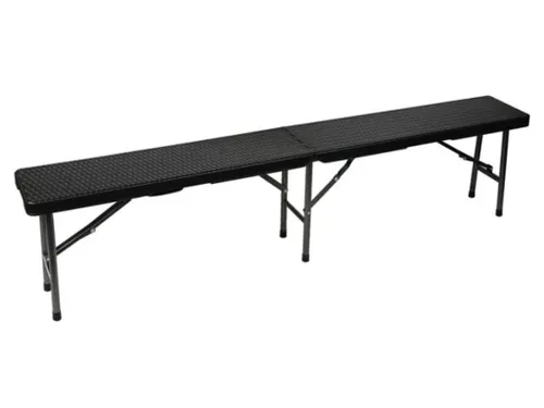 Inklapbare bank weerbestendig 180x25x43cm Rotanlook Zwart