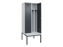 locker met bank,voor scheiding van kleding,HxBxD 2120x800x815mm,2vak