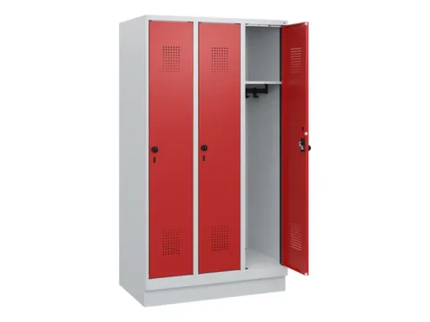 schoollocker,HxBxD 1630x900x500mm,3vak,vak B 300mm,draaigrendel,sokkel