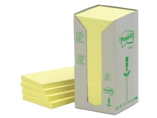 Memoblok 3M Post-it 654 76x76mm recycled pastel geel - 2